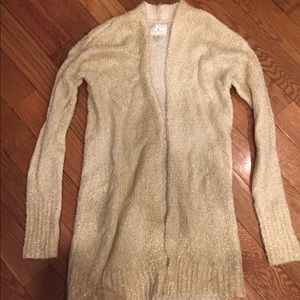 Long gold cardigan